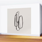 Nesting Ovals Mid Century Modern Minimalist Black Ink Painting Funky Tribal Wall Mural Gallery Image 2