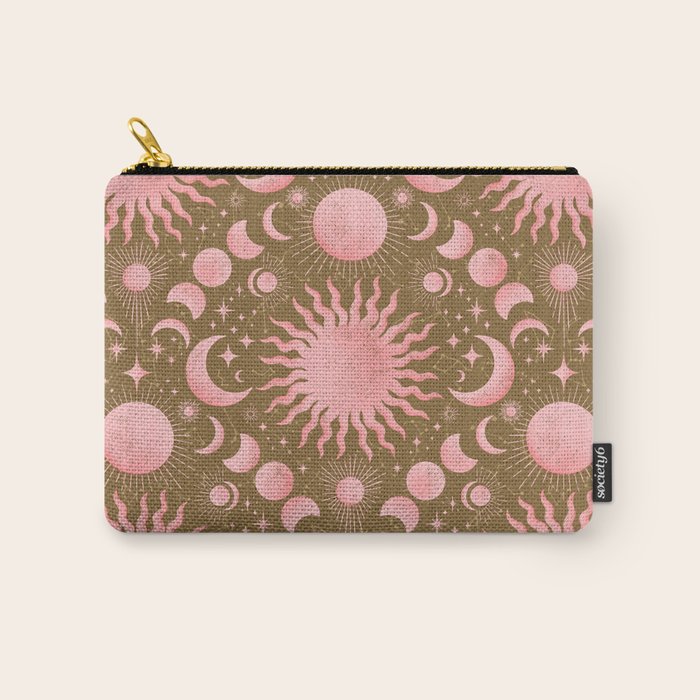 Dusty Pink Boho Celestial Carry All Pouch Gallery Image 1