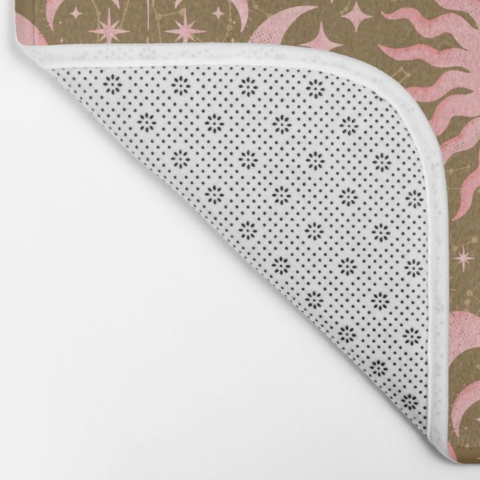 Dusty Pink Boho Celestial Bath Mat Gallery Image 2