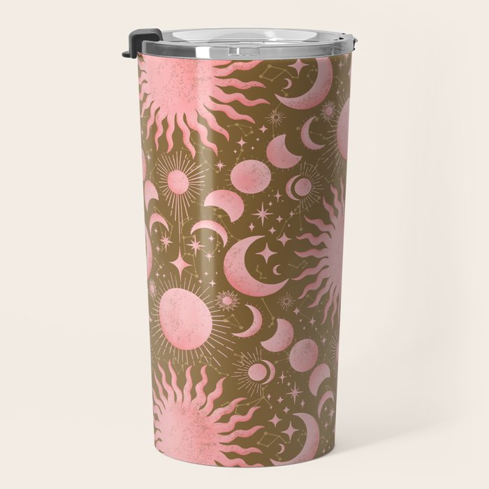 Dusty Pink Boho Celestial Travel Mug Gallery Image 3