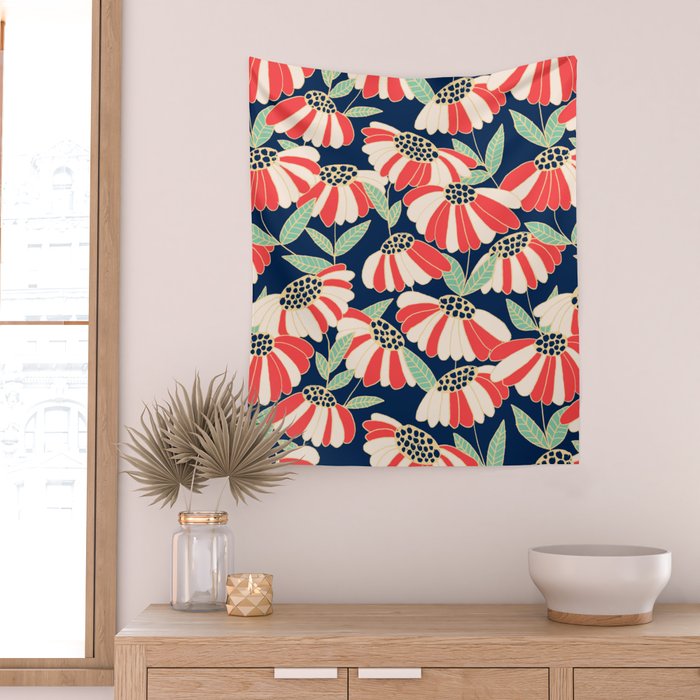 Botany pattern Wall Tapestry Gallery Image 2