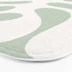 Minimal Abstract Matisse Monstera Pastel Sage Green 2/2 Bath Mat Gallery Image 3