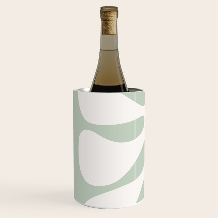 Minimal Abstract Matisse Monstera Pastel Sage Green 2/2 Wine Chiller Gallery Image 2