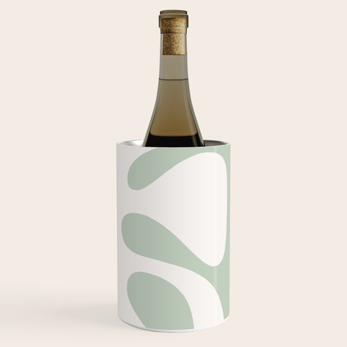 Minimal Abstract Matisse Monstera Pastel Sage Green 2/2 Wine Chiller Gallery Image 3