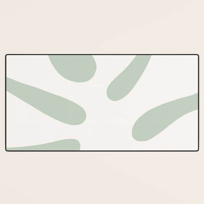 Minimal Abstract Matisse Monstera Pastel Sage Green 2/2 Desk Mat Gallery Image 3