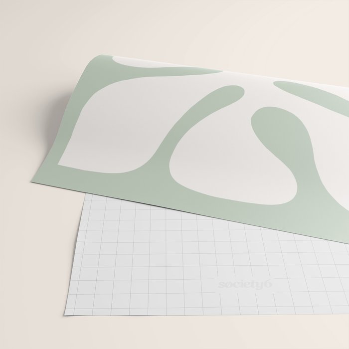 Minimal Abstract Matisse Monstera Pastel Sage Green 2/2 Wrapping Paper Gallery Image 2