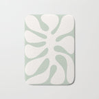 Minimal Abstract Matisse Monstera Pastel Sage Green 2/2 Bath Mat Gallery Image 1