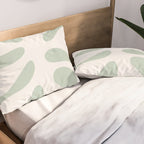 Minimal Abstract Matisse Monstera Pastel Sage Green 2/2 Pillow Sham Gallery Image 2