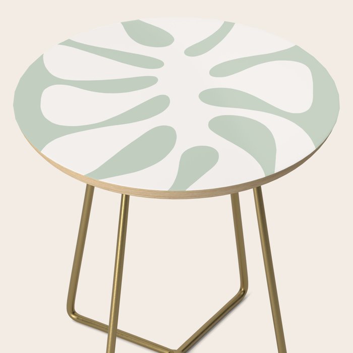 Minimal Abstract Matisse Monstera Pastel Sage Green 2/2 Side Table Gallery Image 2