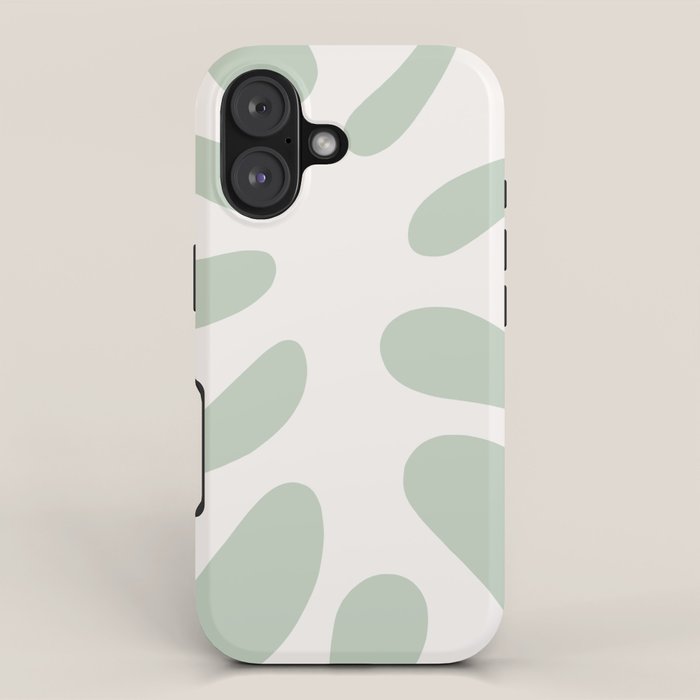 Minimal Abstract Matisse Monstera Pastel Sage Green 2/2 iPhone Case Gallery Image 1