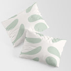 Minimal Abstract Matisse Monstera Pastel Sage Green 2/2 Pillow Sham Gallery Image 3