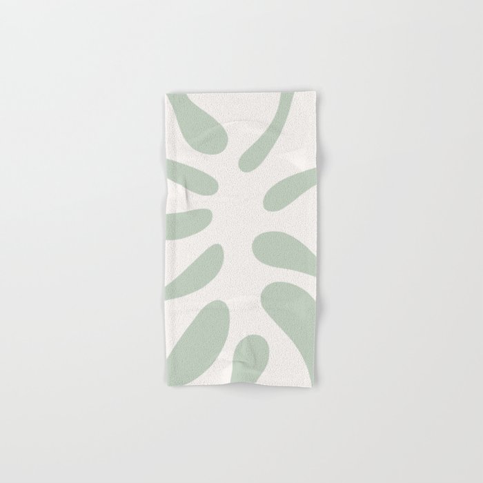 Minimal Abstract Matisse Monstera Pastel Sage Green 2/2 Bath Towel Gallery Image 1