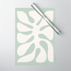 Minimal Abstract Matisse Monstera Pastel Sage Green 2/2 Wrapping Paper Gallery Image 1