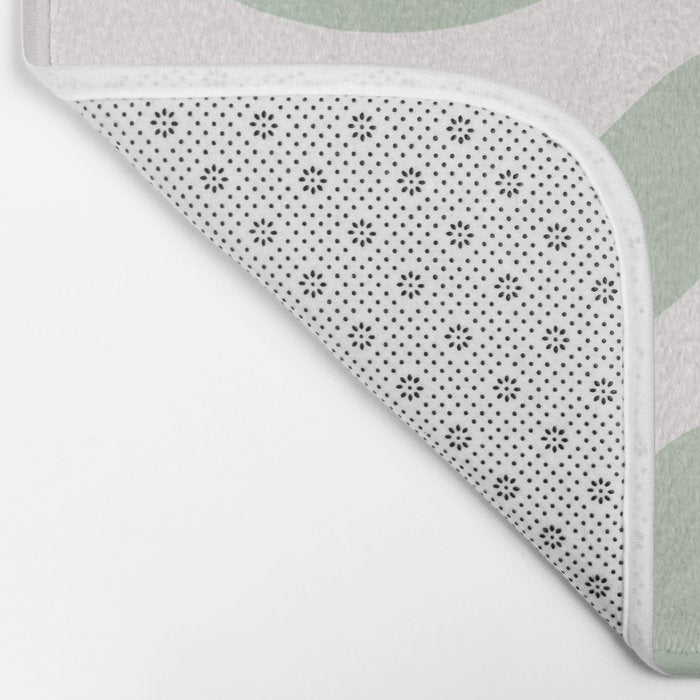 Minimal Abstract Matisse Monstera Pastel Sage Green 2/2 Bath Mat Gallery Image 2