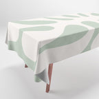 Minimal Abstract Matisse Monstera Pastel Sage Green 2/2 Tablecloth Gallery Image 1