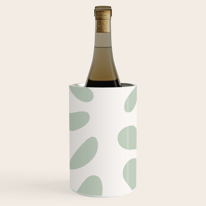 Minimal Abstract Matisse Monstera Pastel Sage Green 2/2 Wine Chiller Gallery Image 1