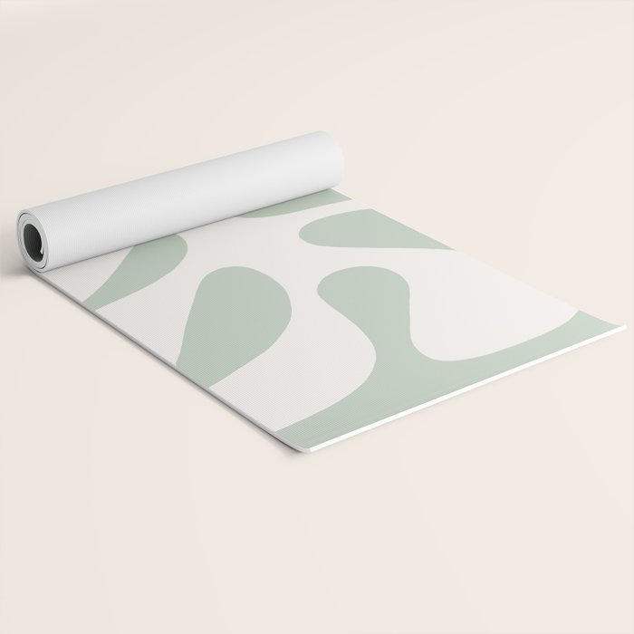 Minimal Abstract Matisse Monstera Pastel Sage Green 2/2 Yoga Mat Gallery Image 2