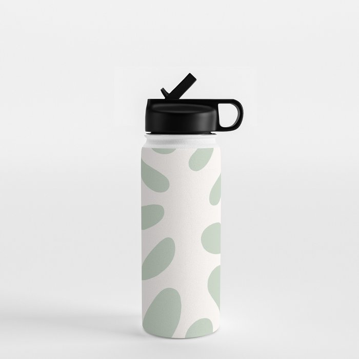 Minimal Abstract Matisse Monstera Pastel Sage Green 2/2 Water Bottle Gallery Image 1