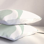 Minimal Abstract Matisse Monstera Pastel Sage Green 2/2 Pillow Sham Gallery Image 3