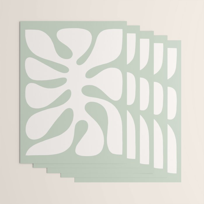 Minimal Abstract Matisse Monstera Pastel Sage Green 2/2 Wrapping Paper Gallery Image 3