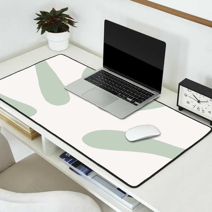 Minimal Abstract Matisse Monstera Pastel Sage Green 2/2 Desk Mat Gallery Image 2
