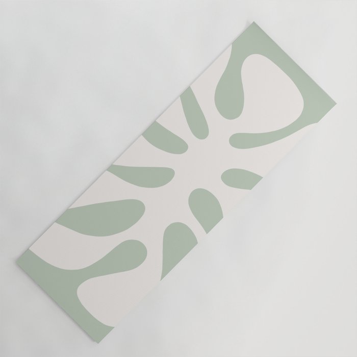 Minimal Abstract Matisse Monstera Pastel Sage Green 2/2 Yoga Mat Gallery Image 1