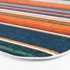 serape southwest stripe - orange & dark teal Bath Mat Gallery Image 3