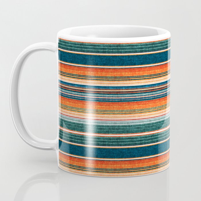 serape southwest stripe - orange & dark teal Coffee Mug Gallery Image 3
