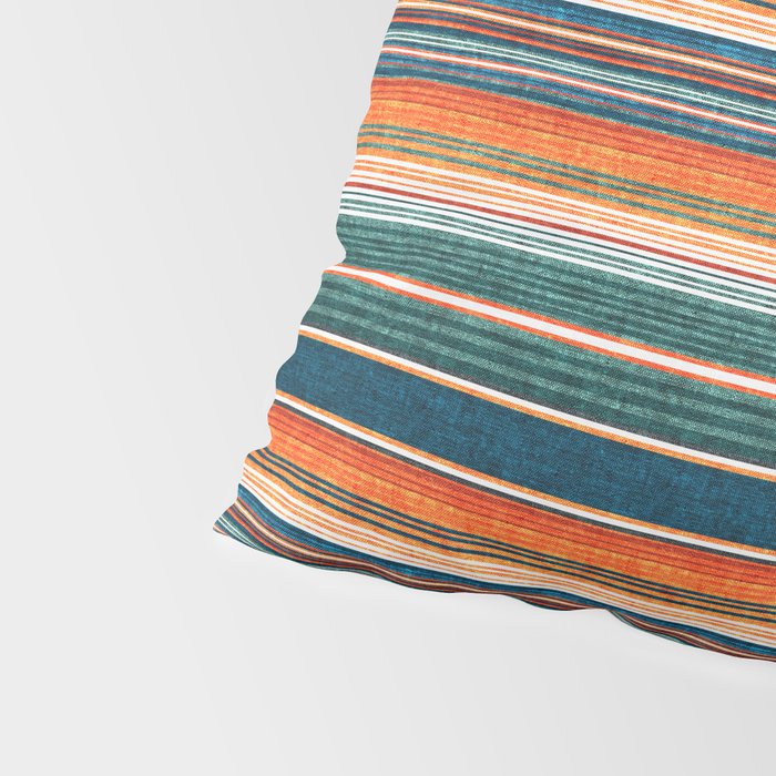 serape southwest stripe - orange & dark teal Pillow Sham Gallery Image 4
