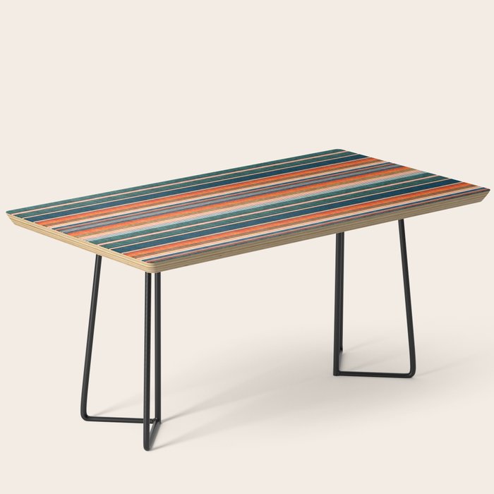 serape southwest stripe - orange & dark teal Coffee Table Gallery Image 1