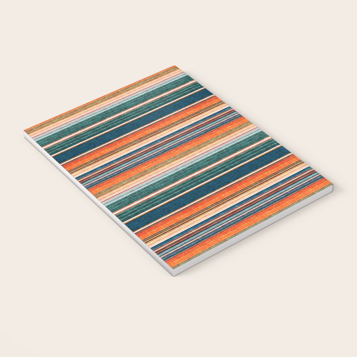 serape southwest stripe - orange & dark teal Notebook Gallery Image 3