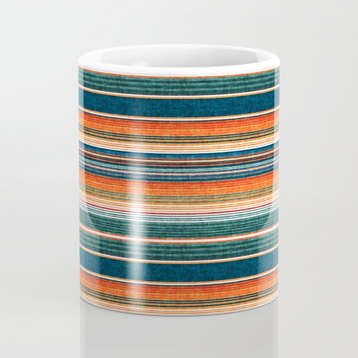 serape southwest stripe - orange & dark teal Coffee Mug Gallery Image 4