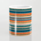 serape southwest stripe - orange & dark teal Coffee Mug Gallery Image 4