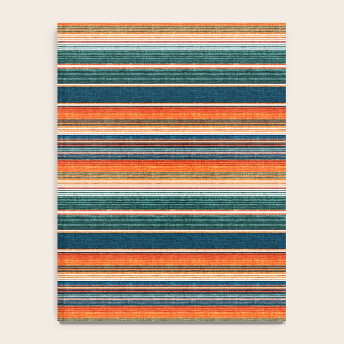 serape southwest stripe - orange & dark teal Notebook Gallery Image 4