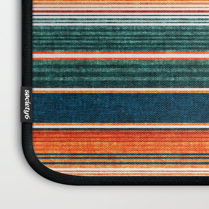 serape southwest stripe - orange & dark teal Laptop Sleeve Gallery Image 3