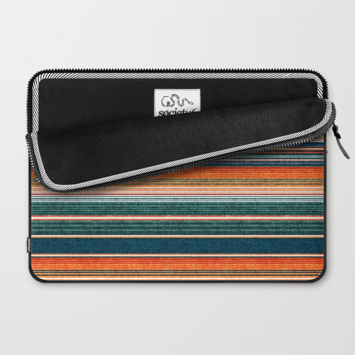 serape southwest stripe - orange & dark teal Laptop Sleeve Gallery Image 2