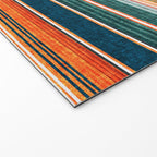 serape southwest stripe - orange & dark teal Welcome Mat Gallery Image 2