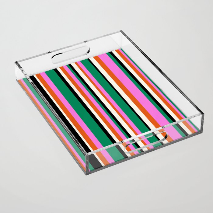 Classic Stripes XIV - Bold Retro Acrylic Tray Gallery Image 1