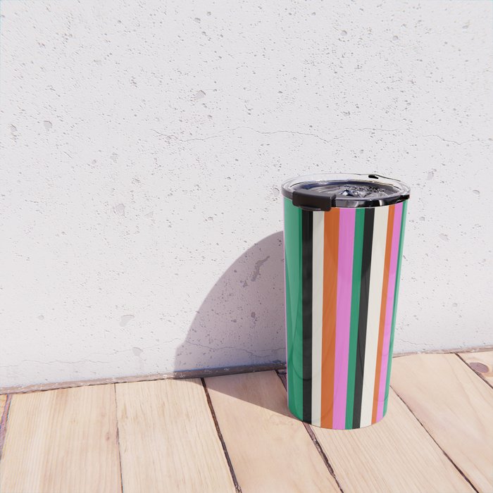 Classic Stripes XIV - Bold Retro Travel Mug Gallery Image 4