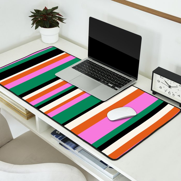Classic Stripes XIV - Bold Retro Desk Mat Gallery Image 2