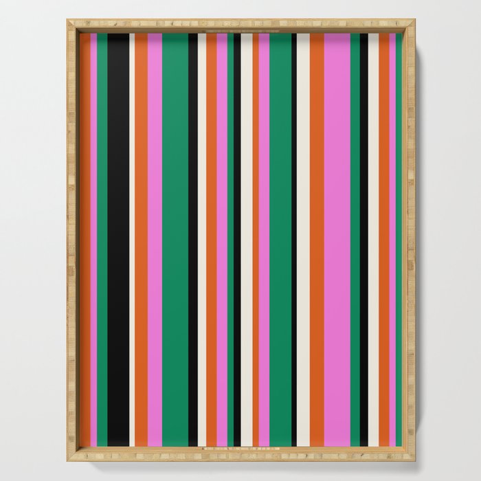 Classic Stripes XIV - Bold Retro Serving Tray Gallery Image 1