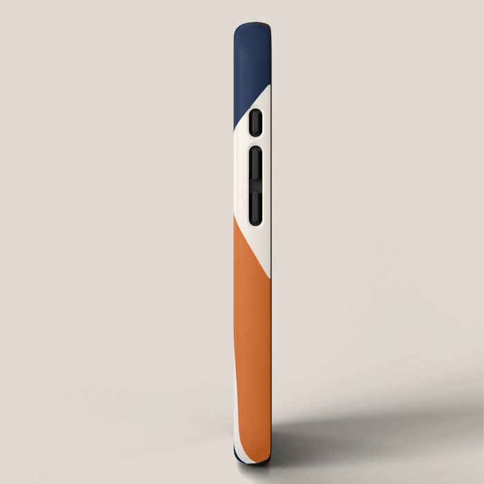 Abstract Shapes 66 in Vintage Orange and Navy Blue iPhone Case Gallery Image 2
