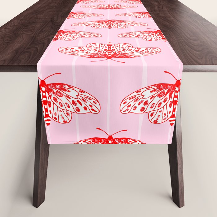 Butterfly Pink Red Table Runner Gallery Image 1