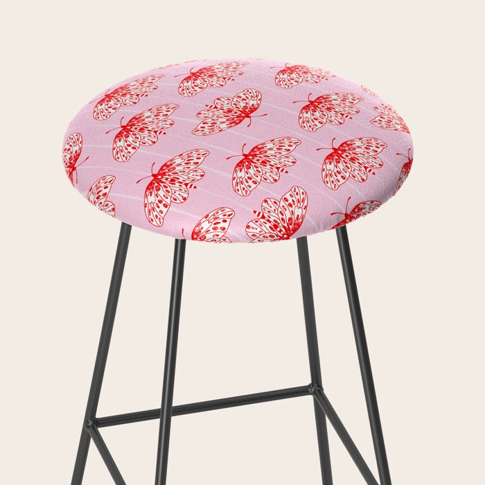 Butterfly Pink Red Stool Gallery Image 2