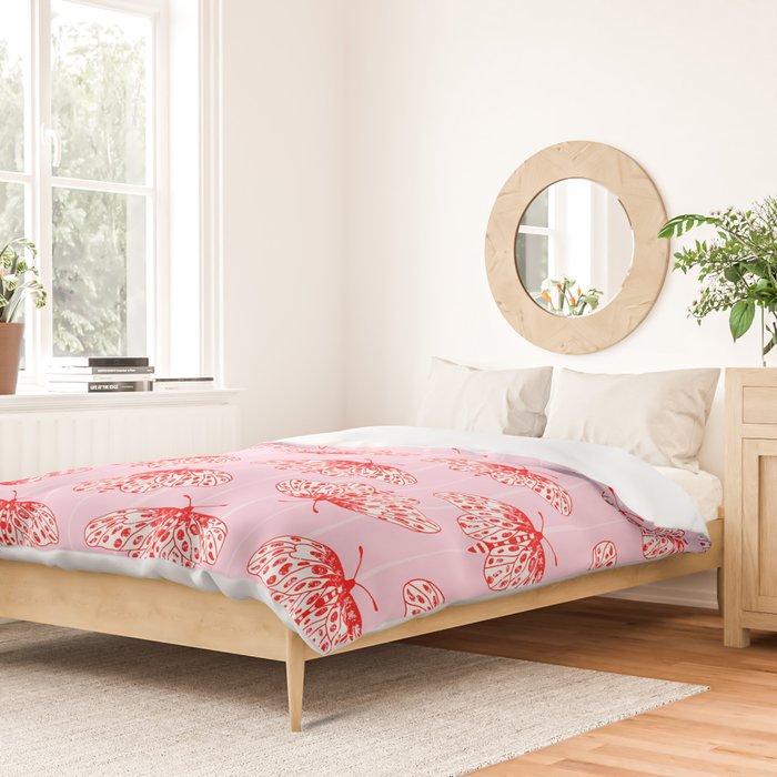 Butterfly Pink Red Duvet Cover Gallery Image 2