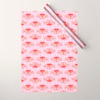 Butterfly Pink Red Wrapping Paper Gallery Image 1