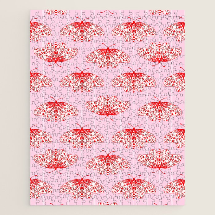 Butterfly Pink Red Jigsaw Puzzle Gallery Image 1