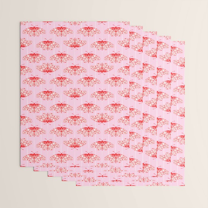 Butterfly Pink Red Wrapping Paper Gallery Image 3