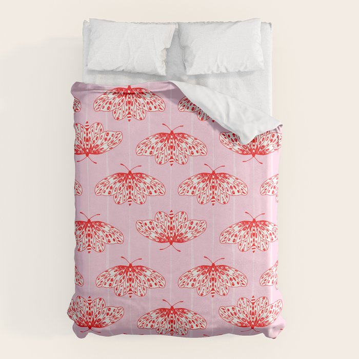 Butterfly Pink Red Duvet Cover Gallery Image 6
