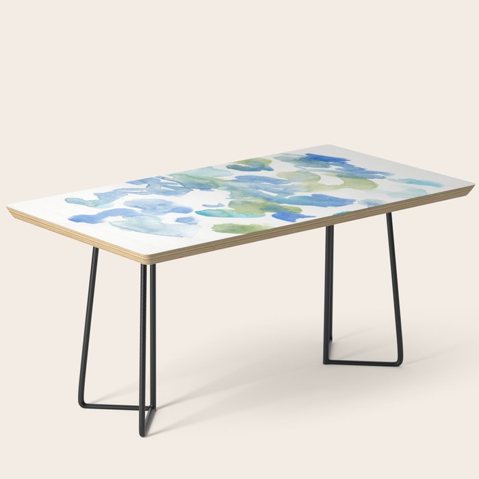 Abstract Art 180714 Abstract 16 Blue Green Watercolour | Watercolor Brush Strokes Coffee Table Gallery Image 1